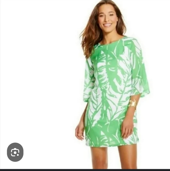 LILLY PULITZER for Target Boom Boom Shift Dress Tropical Leaves Green Sz Small - Picture 10 of 10